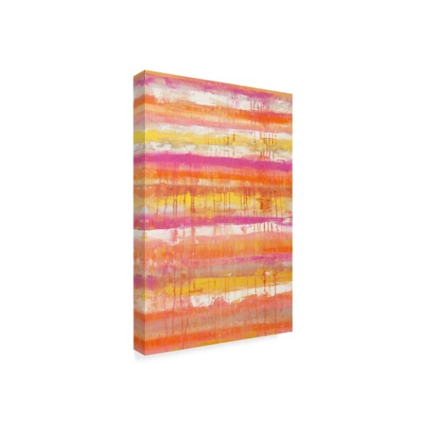 Hilary Winfield 'Lithosphere Pink Stripes' Canvas Art,22x32